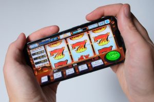 A mobile slot machine on a smartphone.